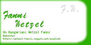 fanni wetzel business card